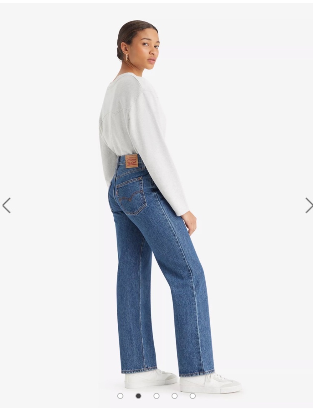 Levis 94 Baggy Jeans Womens W25 Blue Medium Wash Straight Leg Denim Mid Rise